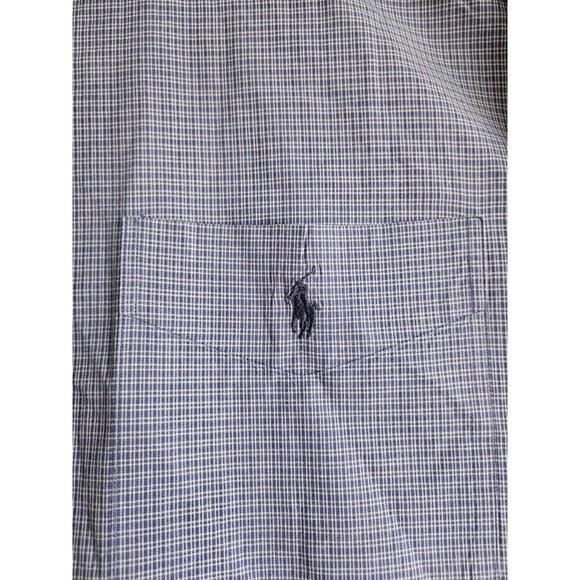 Ralph Lauren Shirt Men's Sz XL Long Sleeve Button Down Blake Blue Plaid Pony EUC - Picture 7 of 7